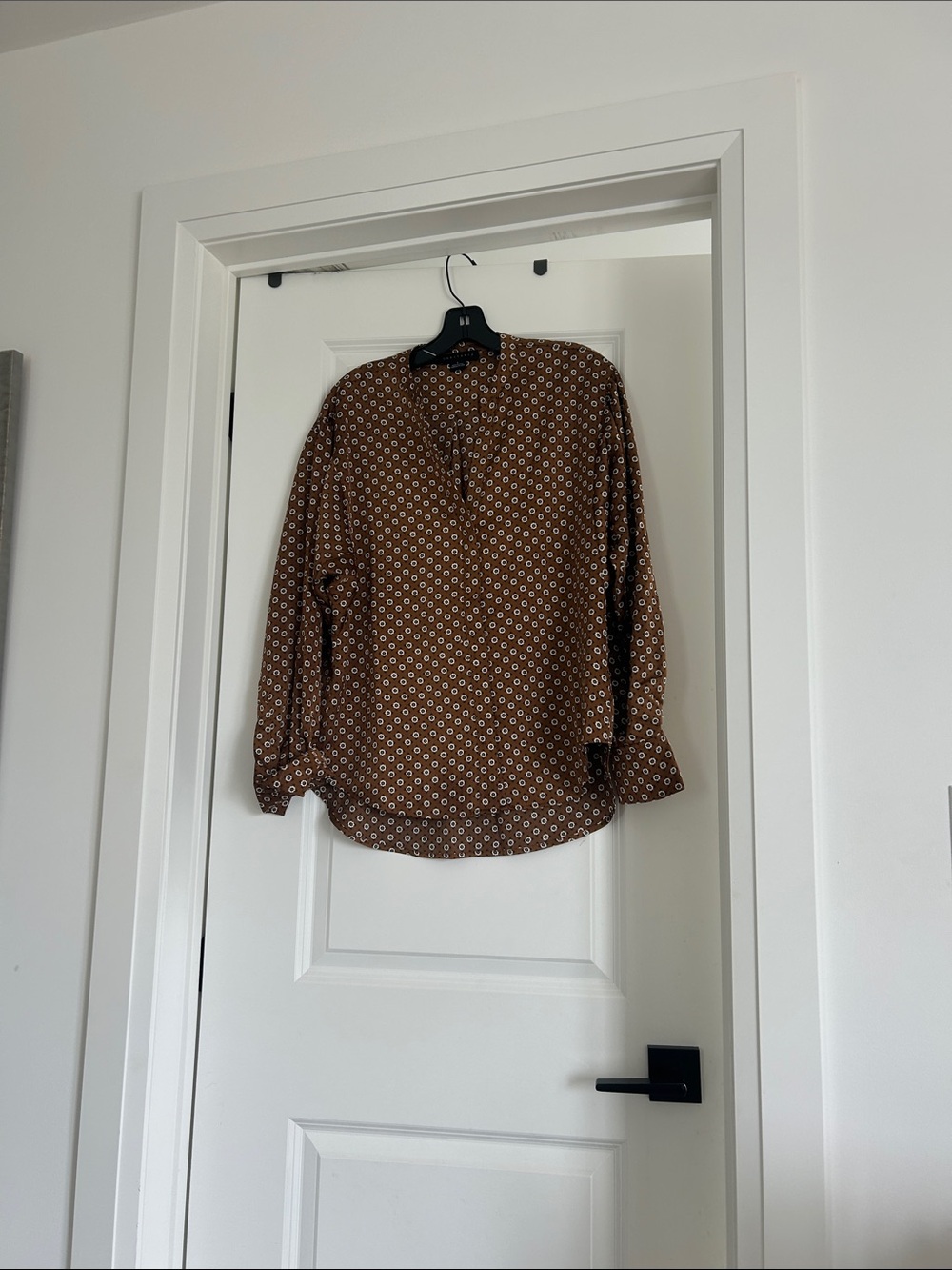 Sanctuary Brown Printed Long Sleeve Blouse